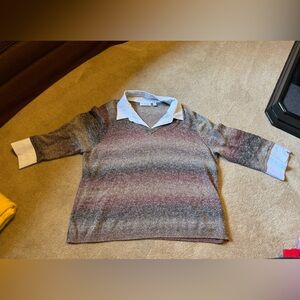 Kim Rogers Multicolor V-Neck Sweater